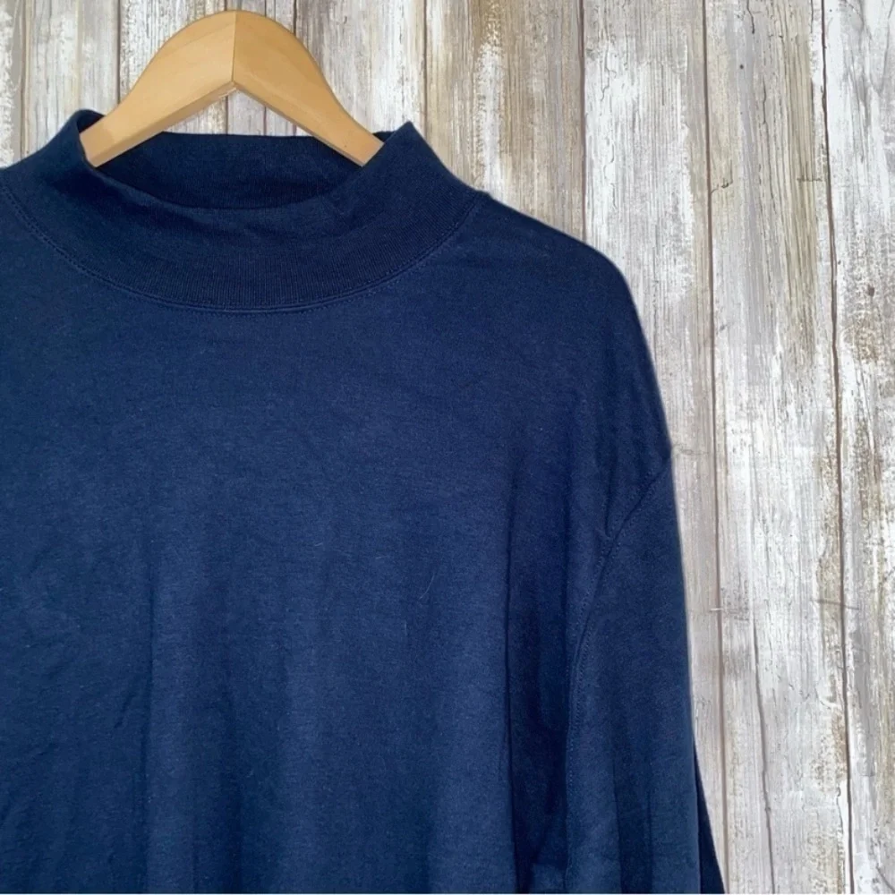NWT St. John Navy Slim Fit Legacy Mockneck Tee - Picture 3 of 6